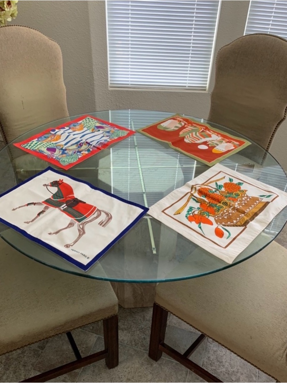 Hermes vintage 4 pieces tablemat set